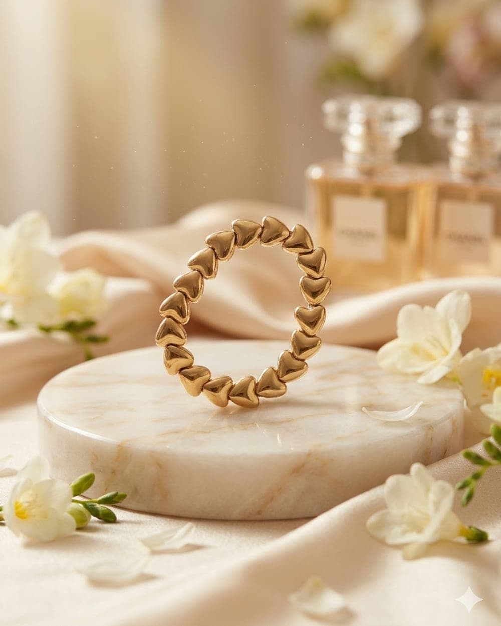 Bracelet Cœurs — Doré — vue 1